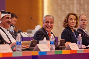 Ingmar De Vos (BEL) was unanimously re-elected as FEI President for the next four years  at the FEI General Assembly in Manama (BRN) today. (FEI/Liz Gregg)
